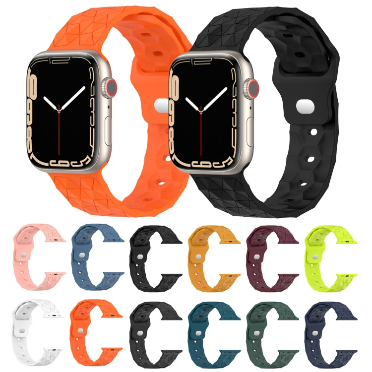 Football Texture Silicone Watch Band For Apple Watch 42mm(Orange) - Watch Bands by PMC Jewellery | Online Shopping South Africa | PMC Jewellery