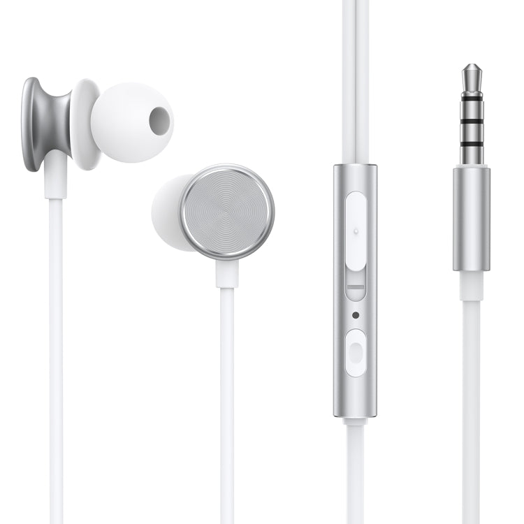 JOYROOM JR-EW03 3.5mm In-Ear Metal Wired Earphone, Length: 1.2m(White) - In Ear Wired Earphone by JOYROOM | Online Shopping South Africa | PMC Jewellery