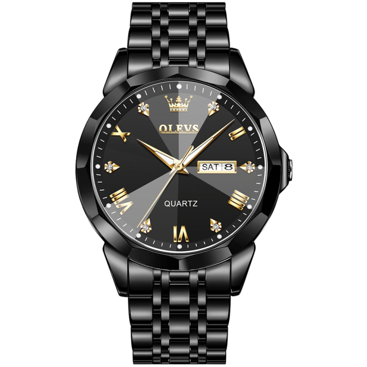 OLEVS 9931 Men Luminous Waterproof Quartz Watch(Black) - Metal Strap Watches by OLEVS | Online Shopping South Africa | PMC Jewellery | Buy Now Pay Later Mobicred