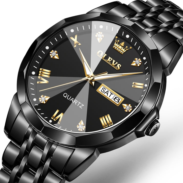 OLEVS 9931 Men Luminous Waterproof Quartz Watch(Black) - Metal Strap Watches by OLEVS | Online Shopping South Africa | PMC Jewellery | Buy Now Pay Later Mobicred