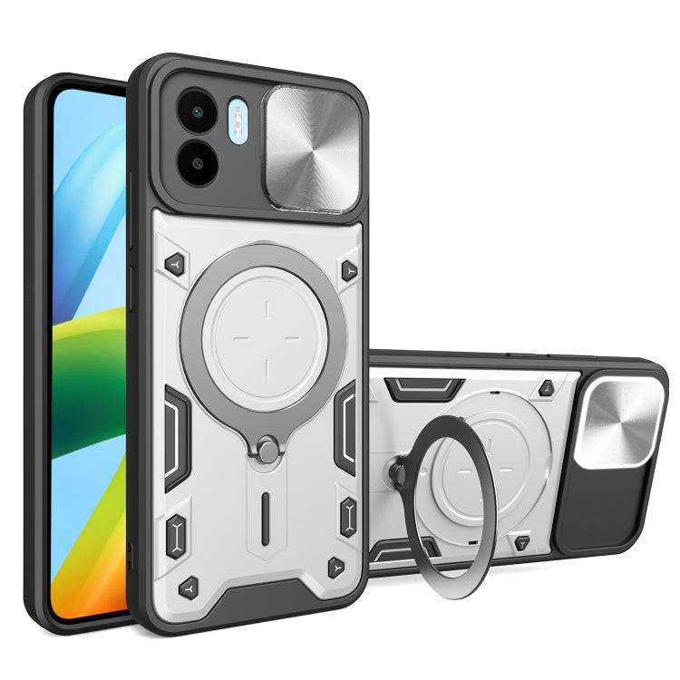 For Xiaomi Redmi A1 4G CD Texture Sliding Camshield Magnetic Holder Phone Case(Silver) - free shipping - PMC TechLife - Order now!