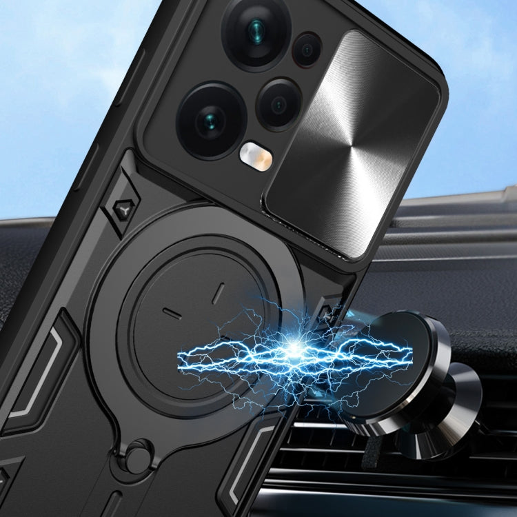 For Xiaomi Redmi Note 12 Pro 5G CD Texture Sliding Camshield Magnetic Holder Phone Case(Blue) - free shipping - PMC TechLife - Order now!