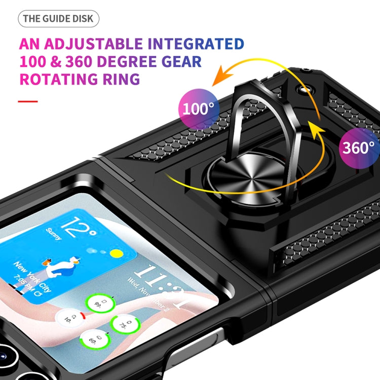For Samsung Galaxy Z Flip5 Shockproof TPU + PC Phone Case with Holder(Black) - free shipping - PMC TechLife - Order now!