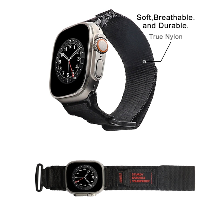 Nylon Two Section Watch Band For Apple Watch Ultra 49mm(Black) - Watch Bands by PMC Jewellery | Online Shopping South Africa | PMC Jewellery