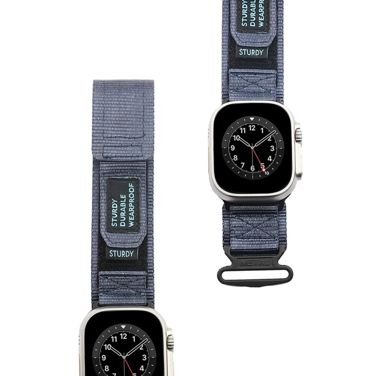 Nylon Two Section Watch Band For Apple Watch 7 41mm(Blue) - Watch Bands by PMC Jewellery | Online Shopping South Africa | PMC Jewellery