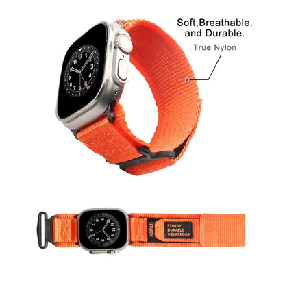 Nylon Two Section Watch Band For Apple Watch 6 44mm(Orange) - Watch Bands by PMC Jewellery | Online Shopping South Africa | PMC Jewellery