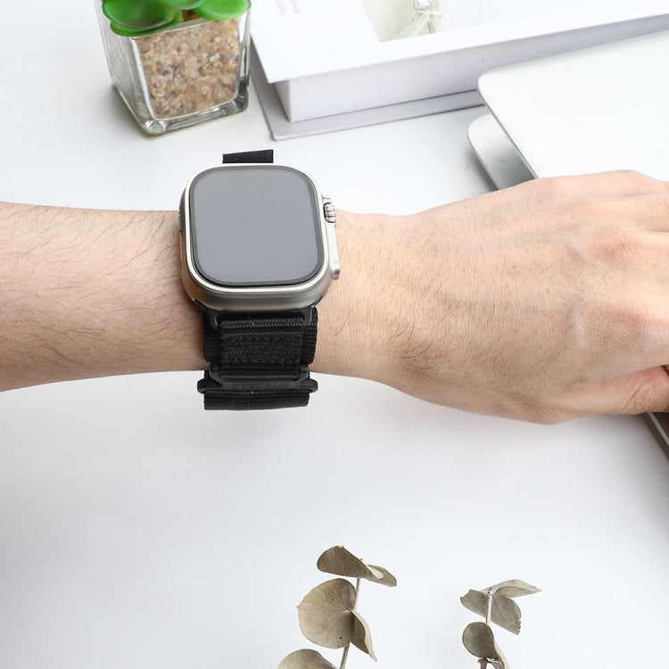 Nylon Two Section Watch Band For Apple Watch 6 44mm(Black) - Watch Bands by PMC TechLife | Online Shopping South Africa | PMC TechLife