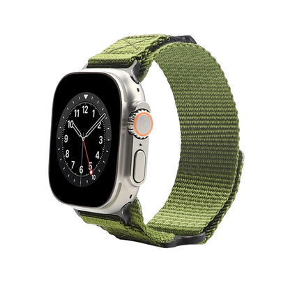 Nylon Two Section Watch Band For Apple Watch 6 44mm(Dark Green) - Watch Bands by PMC Jewellery | Online Shopping South Africa | PMC Jewellery