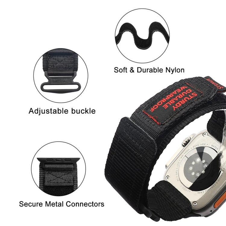 Nylon Two Section Watch Band For Apple Watch 4 44mm(Black) - Watch Bands by PMC TechLife | Online Shopping South Africa | PMC TechLife