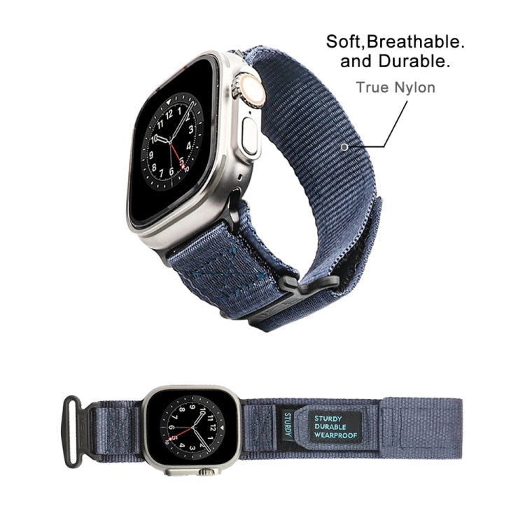 Nylon Two Section Watch Band For Apple Watch 4 44mm(Blue) - Watch Bands by PMC TechLife | Online Shopping South Africa | PMC TechLife