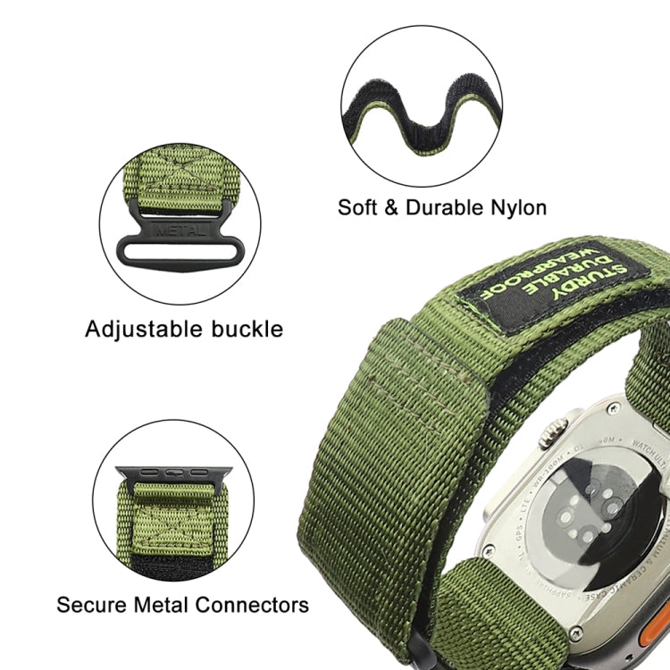 Nylon Two Section Watch Band For Apple Watch 4 44mm(Dark Green) - Watch Bands by PMC TechLife | Online Shopping South Africa | PMC TechLife