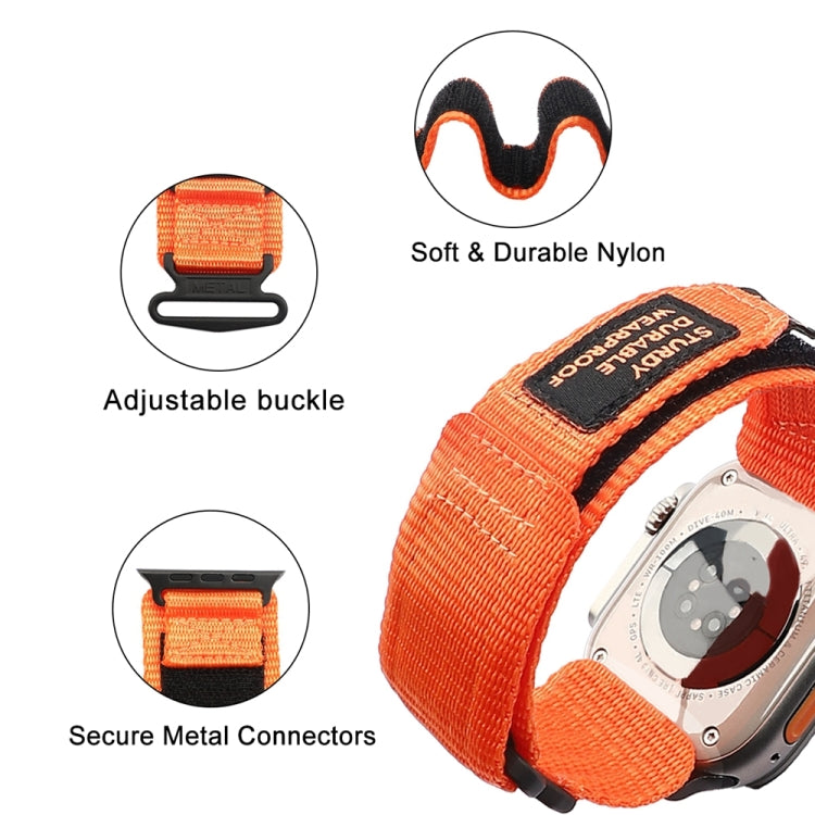 Nylon Two Section Watch Band For Apple Watch 9 41mm(Orange) - Watch Bands by PMC TechLife | Online Shopping South Africa | PMC TechLife