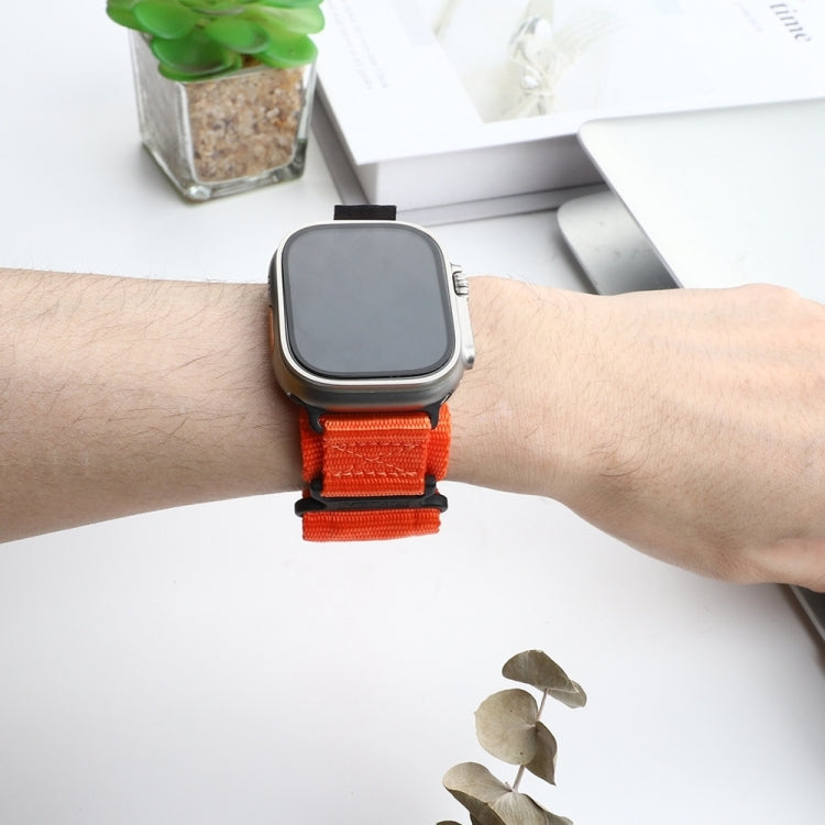 Nylon Two Section Watch Band For Apple Watch 9 41mm(Orange) - Watch Bands by PMC TechLife | Online Shopping South Africa | PMC TechLife