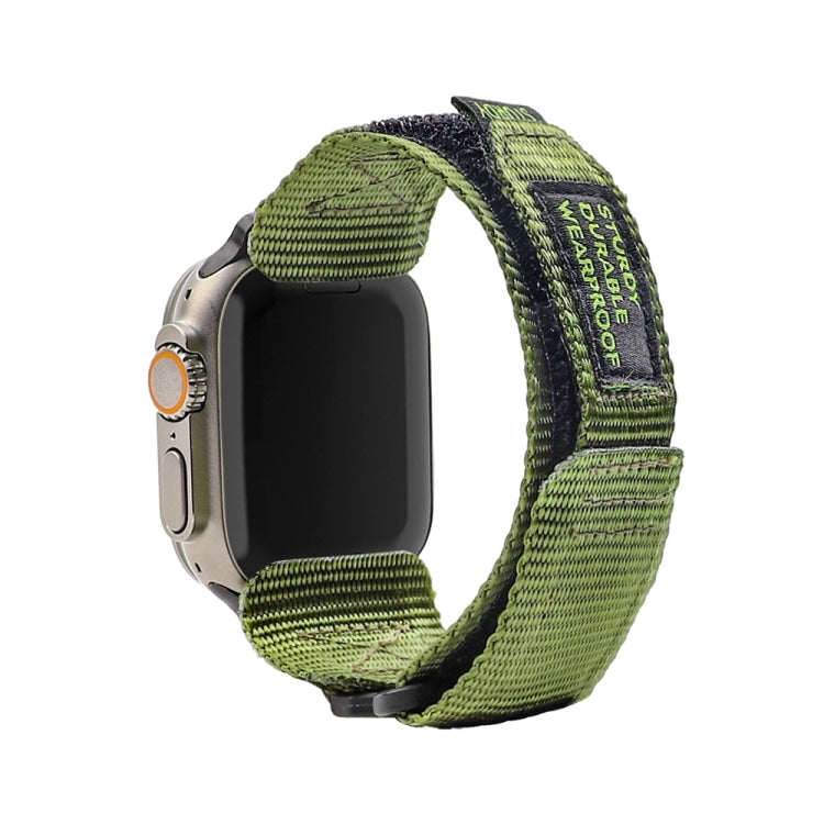 Nylon Two Section Watch Band For Apple Watch 9 41mm(Dark Green) - Watch Bands by PMC TechLife | Online Shopping South Africa | PMC TechLife