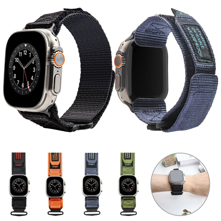 Nylon Two Section Watch Band For Apple Watch 9 41mm(Orange) - Watch Bands by PMC TechLife | Online Shopping South Africa | PMC TechLife