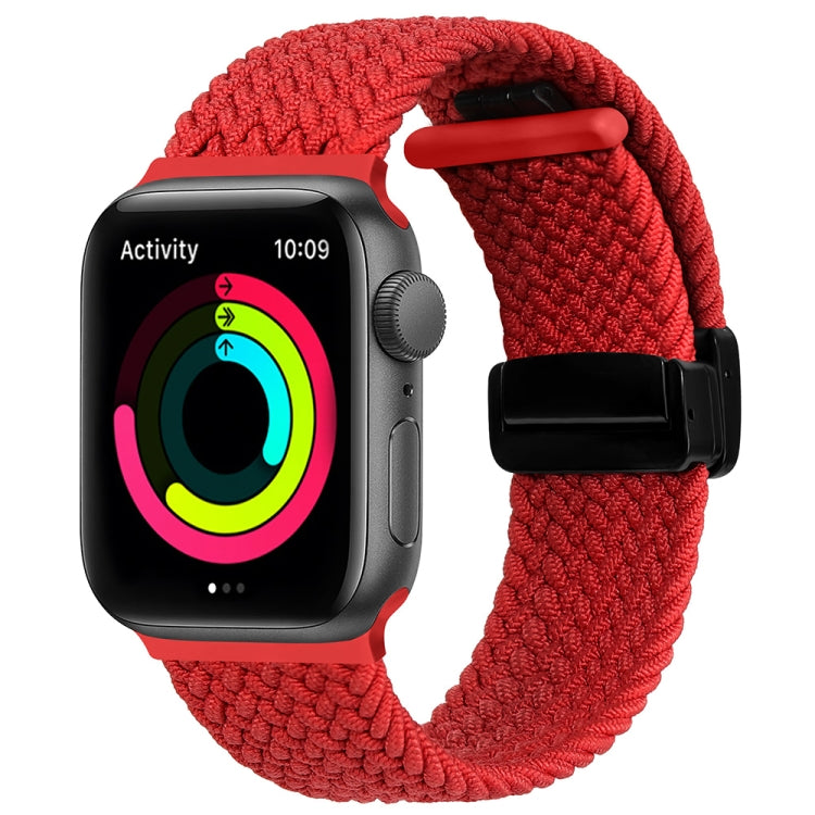 Magnetic Fold Clasp Woven Watch Band For Apple Watch 3 38mm(Red) - Watch Bands by PMC TechLife | Online Shopping South Africa | PMC TechLife