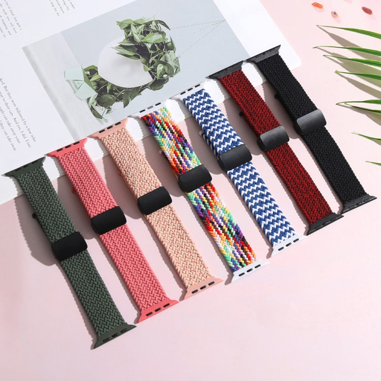 Magnetic Fold Clasp Woven Watch Band For Apple Watch 2 38mm(Pink) - Watch Bands by PMC TechLife | Online Shopping South Africa | PMC TechLife