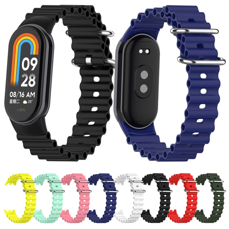 For Xiaomi Mi Band 8 Ocean Silicone Watch Band(Pink) - Watch Bands by PMC TechLife | Online Shopping South Africa | PMC TechLife