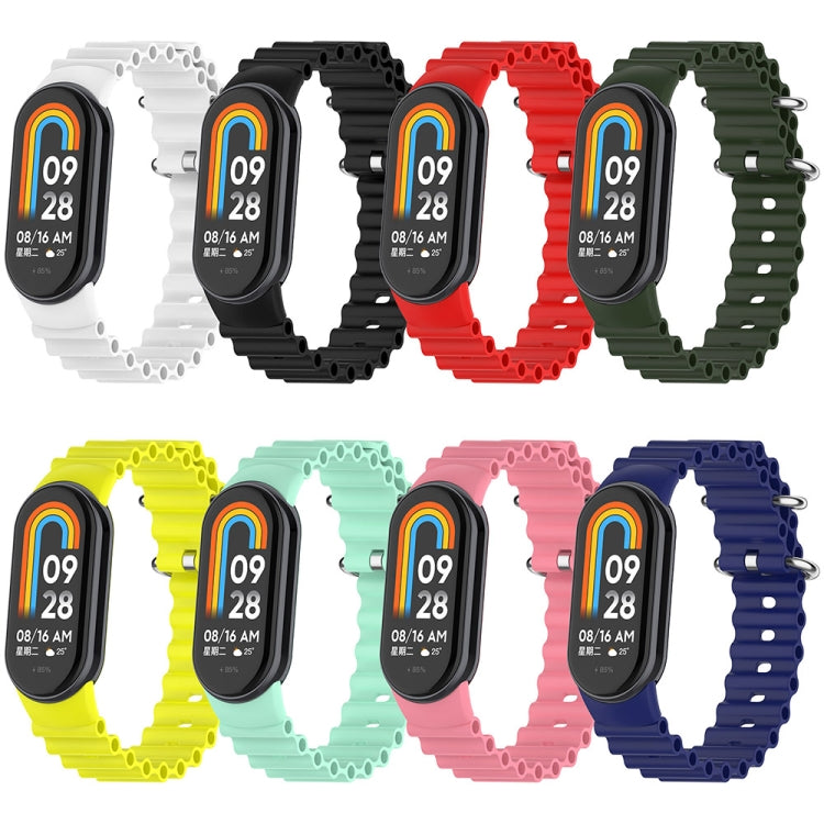For Xiaomi Mi Band 8 Ocean Silicone Watch Band(White) - Watch Bands by PMC TechLife | Online Shopping South Africa | PMC TechLife