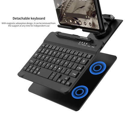 For Google Pixel Fold GKK Folding Bluetooth Keyboard Holder with Pen + Holder + Keyboard + Mouse(Black) - Google Cases by GKK | Online Shopping South Africa | PMC Jewellery | Buy Now Pay Later Mobicred