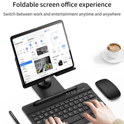 For Google Pixel Fold GKK Folding Bluetooth Keyboard Holder with Pen + Holder + Keyboard + Mouse(Black) - Google Cases by GKK | Online Shopping South Africa | PMC Jewellery | Buy Now Pay Later Mobicred