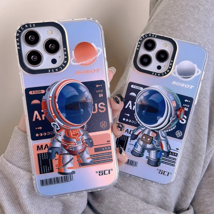 For iPhone XS / X Mechanical Astronaut Pattern TPU Phone Case(Blue) - More iPhone Cases by PMC Jewellery | Online Shopping South Africa | PMC Jewellery