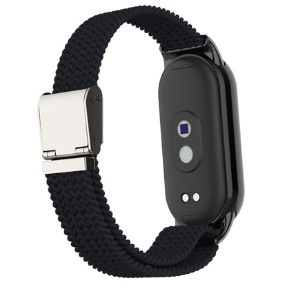 For Xiaomi Mi Band 8 Metal Head + Adjustable Nylon Braided Steel Buckle Watch Band(Black) - Watch Bands by PMC Jewellery | Online Shopping South Africa | PMC Jewellery