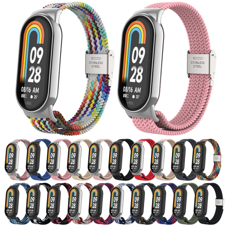 For Xiaomi Mi Band 8 Metal Head + Adjustable Nylon Braided Steel Buckle Watch Band(Colorful) - Watch Bands by PMC Jewellery | Online Shopping South Africa | PMC Jewellery