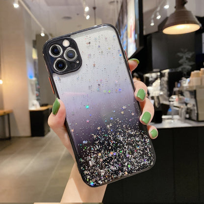 For iPhone 11 Pro Max Starry Gradient Glitter Powder TPU Phone Case(Black) - iPhone 11 Pro Max Cases by PMC Jewellery | Online Shopping South Africa | PMC Jewellery