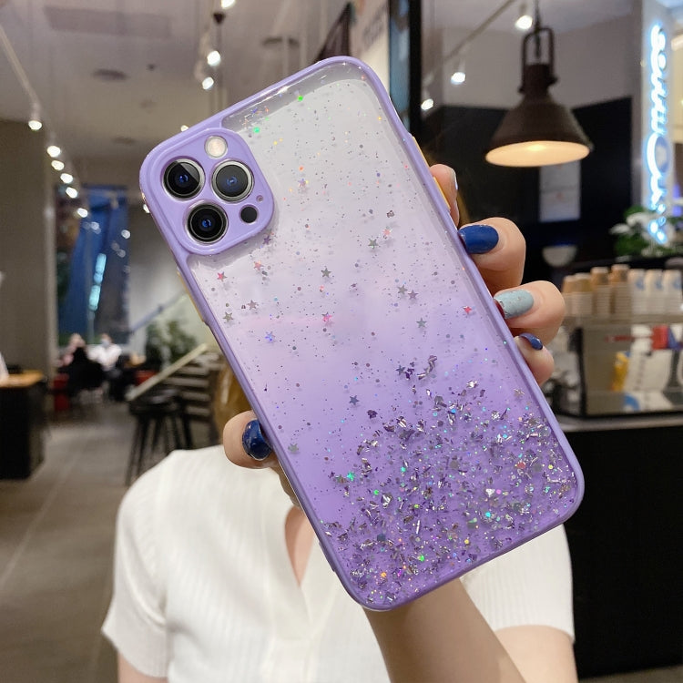 For iPhone 14 Pro Max Starry Gradient Glitter Powder TPU Phone Case(Purple) - iPhone 14 Pro Max Cases by PMC Jewellery | Online Shopping South Africa | PMC Jewellery