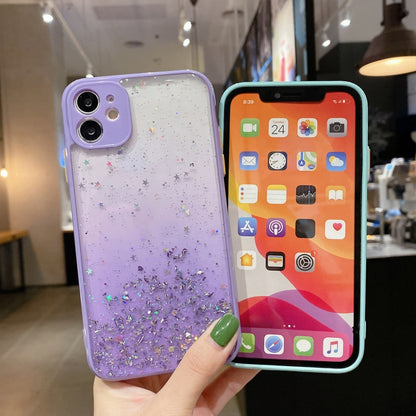 For iPhone 11 Pro Starry Gradient Glitter Powder TPU Phone Case(Purple) - iPhone 11 Pro Cases by PMC Jewellery | Online Shopping South Africa | PMC Jewellery