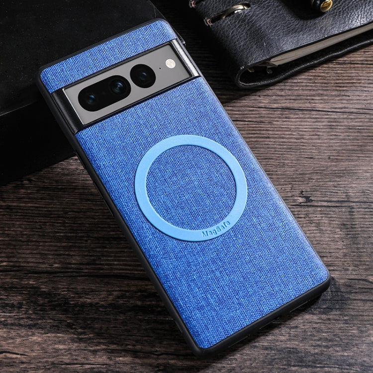 For Google Pixel 8 Pro Magsafe Magnetic Ring Cloth Texture Phone Case(Blue) - free shipping - PMC TechLife - Order now!