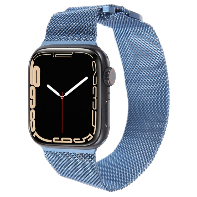 For Apple Watch SE 2022 40mm Milanese Metal Magnetic Watch Band(Blue) - Watch Bands by PMC Jewellery | Online Shopping South Africa | PMC Jewellery