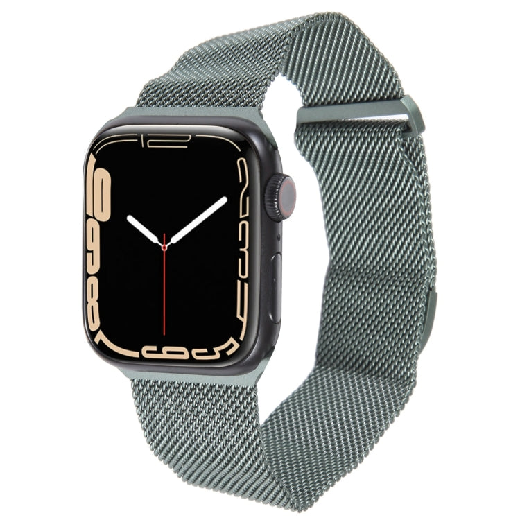 For Apple Watch 7 45mm Milanese Metal Magnetic Watch Band(Pine Green) - Watch Bands by PMC Jewellery | Online Shopping South Africa | PMC Jewellery