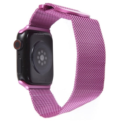 For Apple Watch SE 40mm Milanese Metal Magnetic Watch Band(Purple) - Watch Bands by PMC Jewellery | Online Shopping South Africa | PMC Jewellery