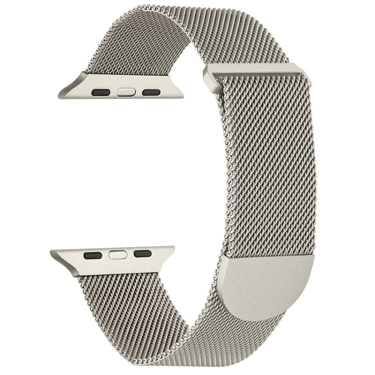 For Apple Watch SE 44mm Milanese Metal Magnetic Watch Band(Starlight) - Watch Bands by PMC Jewellery | Online Shopping South Africa | PMC Jewellery