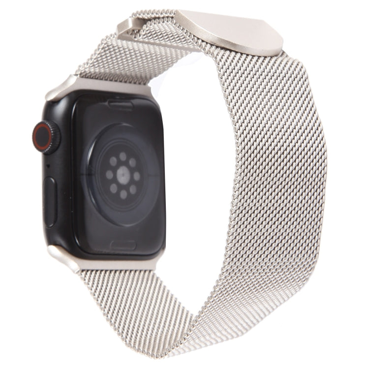 For Apple Watch SE 44mm Milanese Metal Magnetic Watch Band(Starlight) - Watch Bands by PMC Jewellery | Online Shopping South Africa | PMC Jewellery