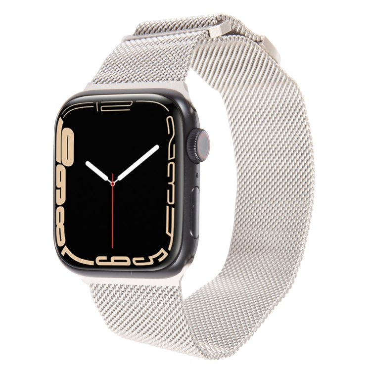 For Apple Watch SE 44mm Milanese Metal Magnetic Watch Band(Starlight) - Watch Bands by PMC Jewellery | Online Shopping South Africa | PMC Jewellery