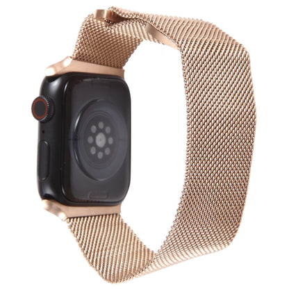 For Apple Watch SE 44mm Milanese Metal Magnetic Watch Band(Rose Gold) - Watch Bands by PMC Jewellery | Online Shopping South Africa | PMC Jewellery