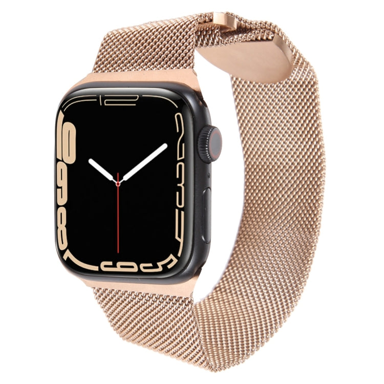 For Apple Watch SE 44mm Milanese Metal Magnetic Watch Band(Rose Gold) - Watch Bands by PMC Jewellery | Online Shopping South Africa | PMC Jewellery