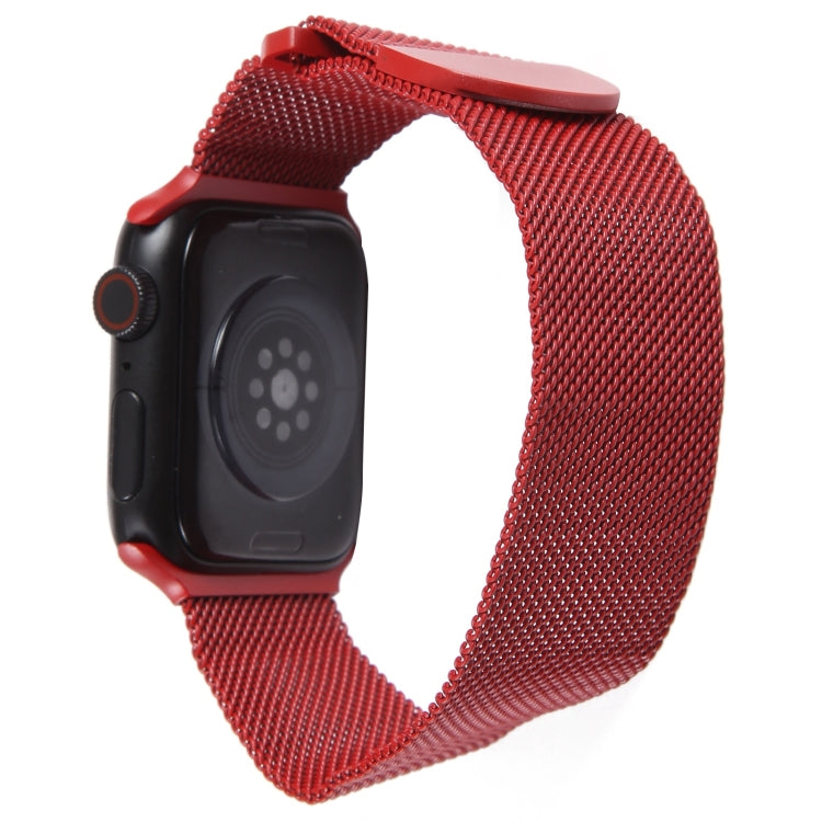 For Apple Watch 6 40mm Milanese Metal Magnetic Watch Band(Red) - Watch Bands by PMC Jewellery | Online Shopping South Africa | PMC Jewellery