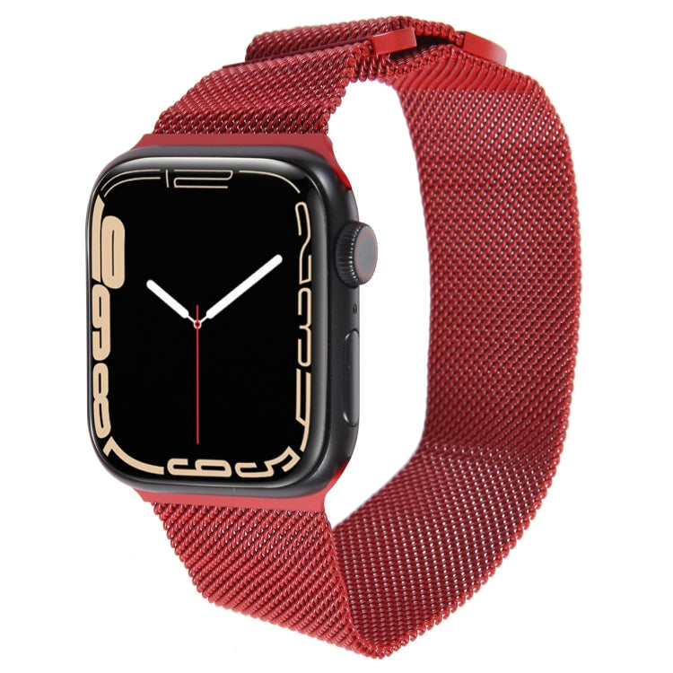 For Apple Watch 6 40mm Milanese Metal Magnetic Watch Band(Red) - Watch Bands by PMC Jewellery | Online Shopping South Africa | PMC Jewellery