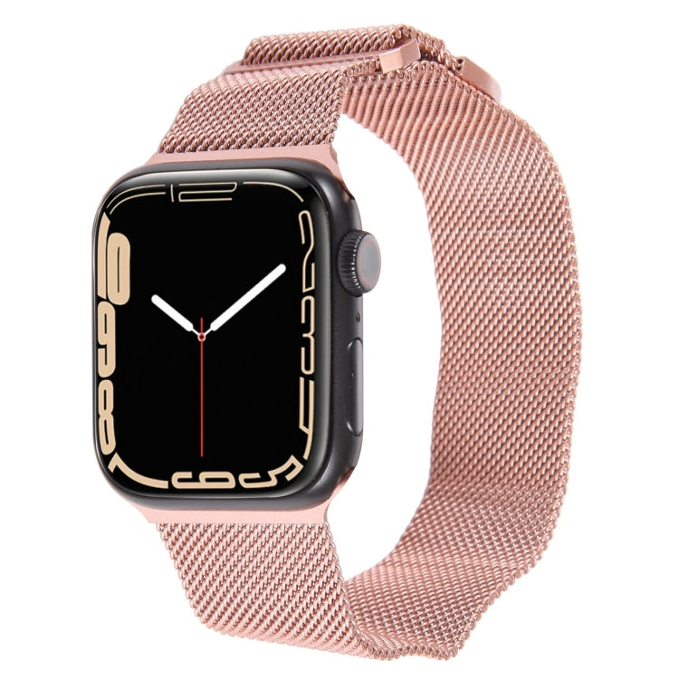 For Apple Watch 4 44mm Milanese Metal Magnetic Watch Band(Pink) - Watch Bands by PMC Jewellery | Online Shopping South Africa | PMC Jewellery