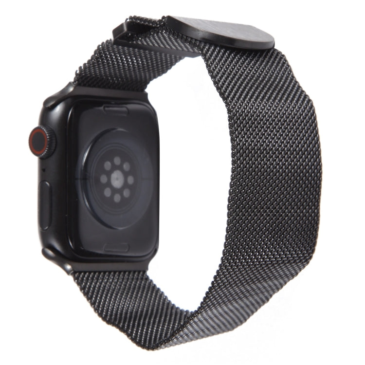 For Apple Watch 38mm Milanese Metal Magnetic Watch Band(Black) - Watch Bands by PMC Jewellery | Online Shopping South Africa | PMC Jewellery