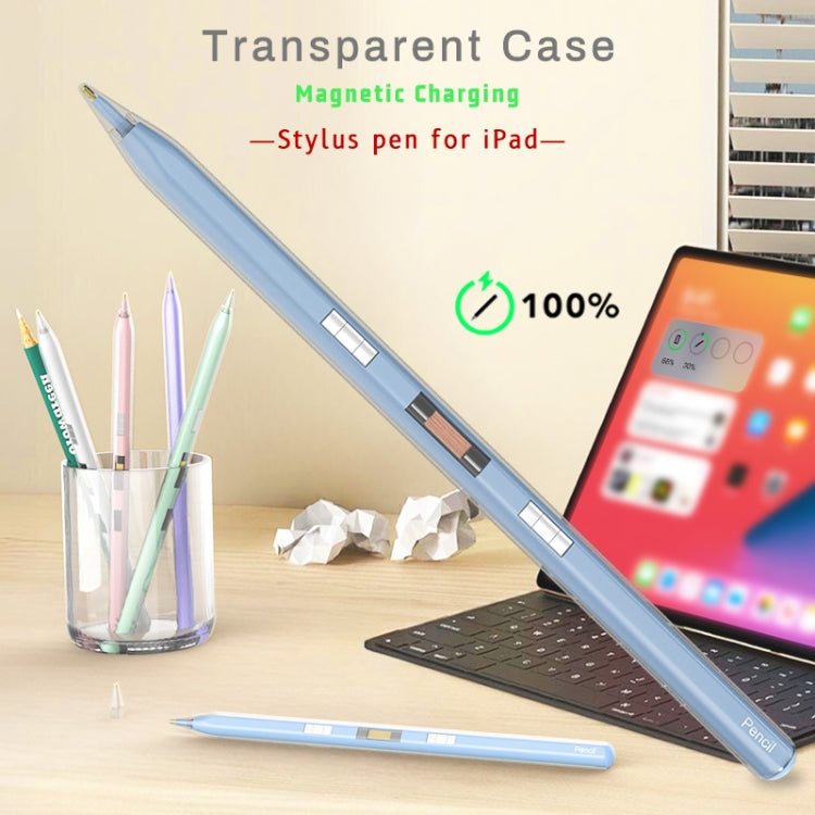 P10s Transparent Case Wireless Charging Stylus Pen for iPad 2018 or Later(Blue) - Stylus Pen by PMC TechLife | Online Shopping South Africa | PMC TechLife