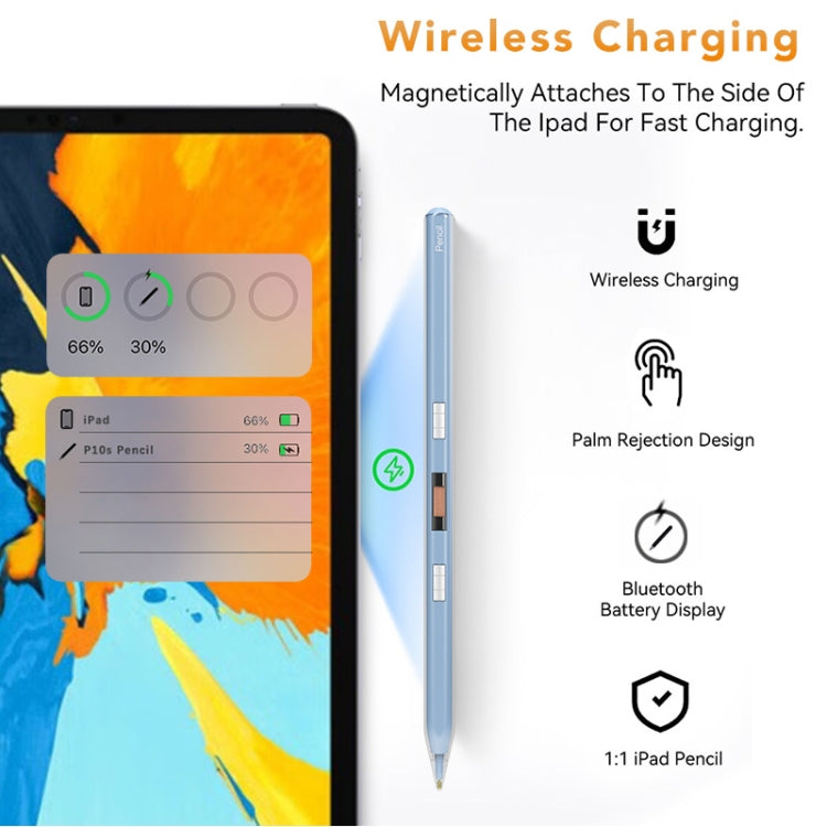 P10s Transparent Case Wireless Charging Stylus Pen for iPad 2018 or Later(Green) - Stylus Pen by PMC Jewellery | Online Shopping South Africa | PMC Jewellery