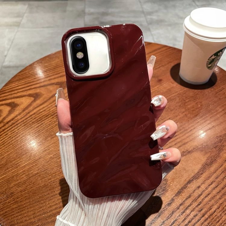 For iPhone X / XS Solid Color Wave Texture TPU Phone Case(Wine Red) - More iPhone Cases by PMC Jewellery | Online Shopping South Africa | PMC Jewellery