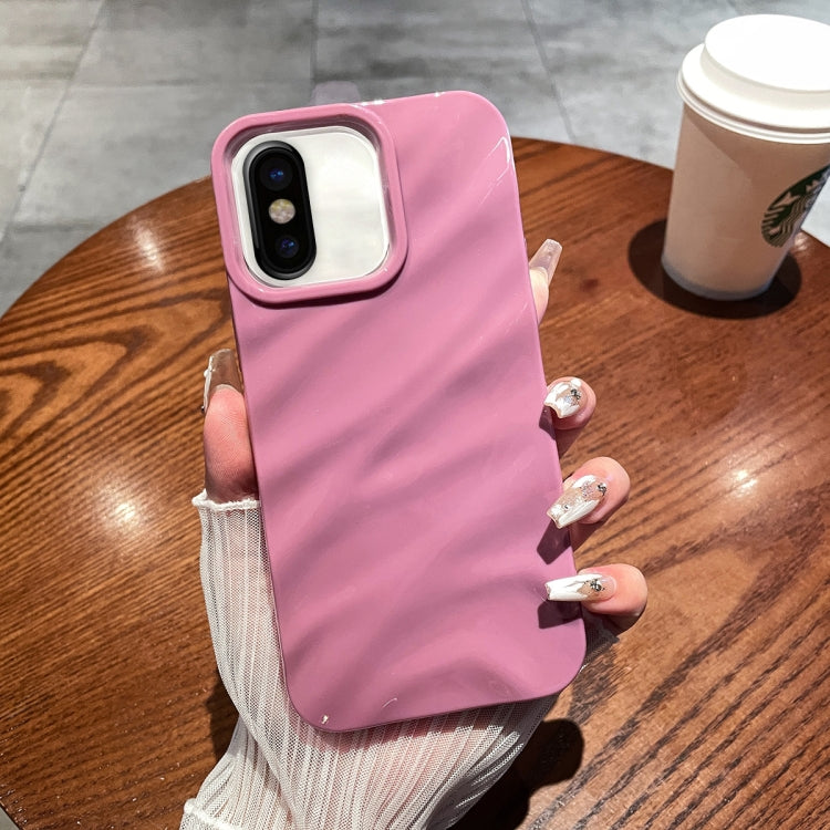 For iPhone X / XS Solid Color Wave Texture TPU Phone Case(Taro Purple) - More iPhone Cases by PMC Jewellery | Online Shopping South Africa | PMC Jewellery