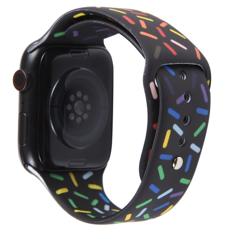 Rainbow Raindrops Silicone Watch Band For Apple Watch Ultra 49mm(Black) - Watch Bands by PMC TechLife | Online Shopping South Africa | PMC TechLife