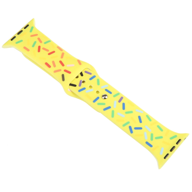 Rainbow Raindrops Silicone Watch Band For Apple Watch 8 45mm(Yellow) - Watch Bands by PMC TechLife | Online Shopping South Africa | PMC TechLife